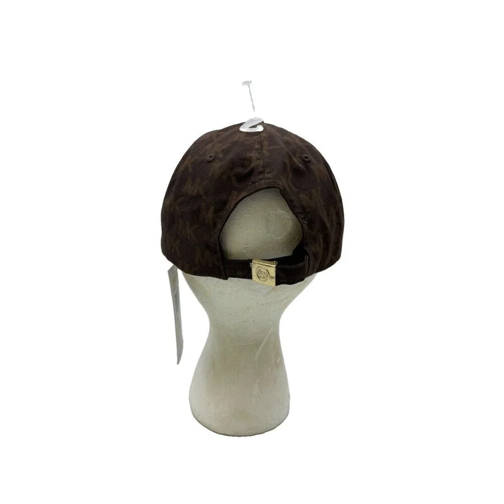 Michael Kors Brown Monogram Adjustable Baseball Cap With Gold-Tone Hardware